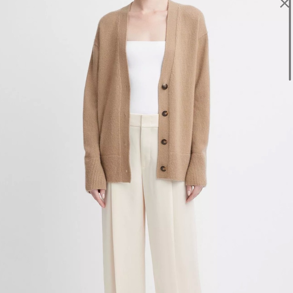 Vince Camel/Tan Button-Front Knit Cardigan